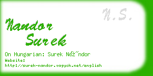 nandor surek business card